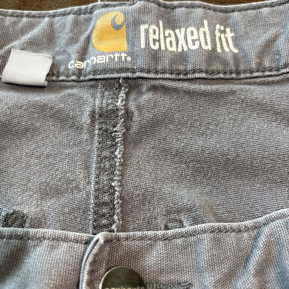 Carhartt Men’s Gray Work Pant 33x32 Pockets Relaxed Fit - Picture 9 of 11